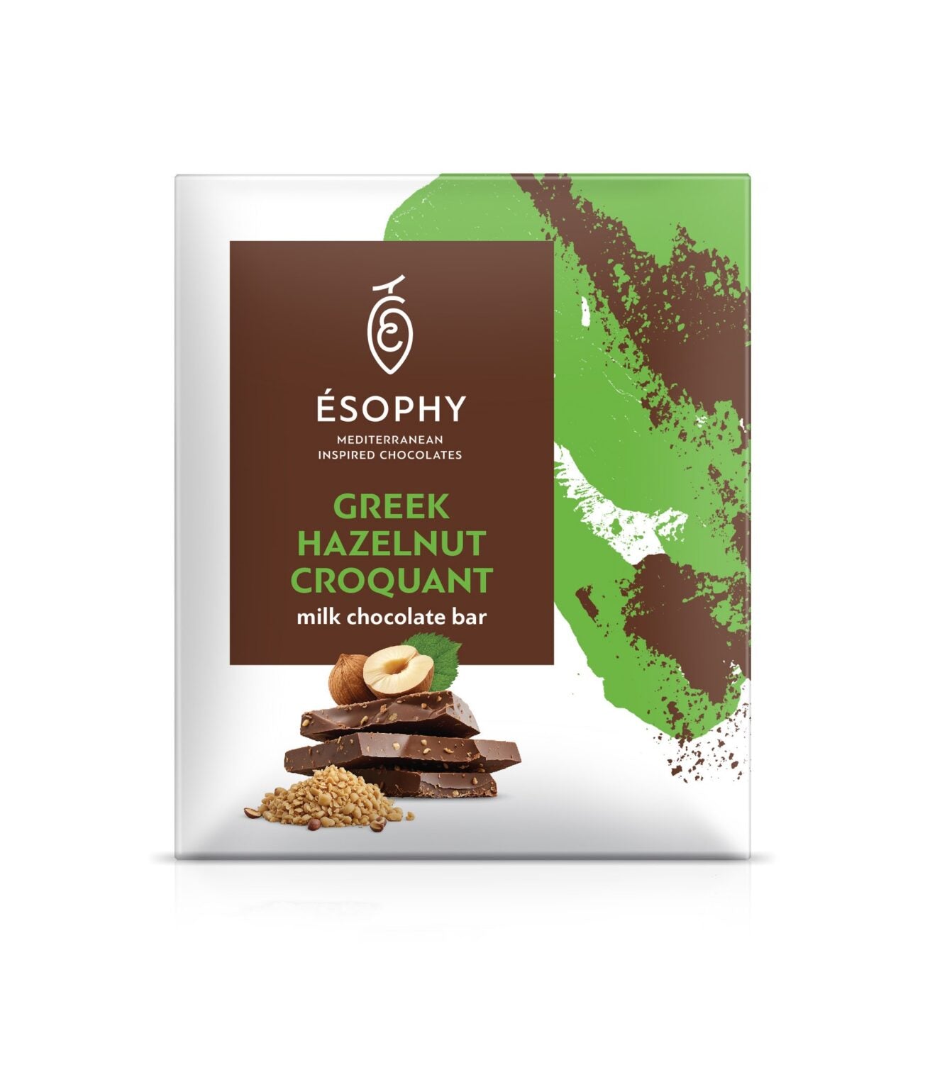 Esophy - Greek Hazelnut Croquant Milk Chocolate Bar