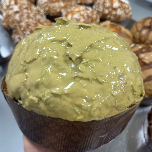 Pistachio Panettone by Chef Fabrizio Lusenti