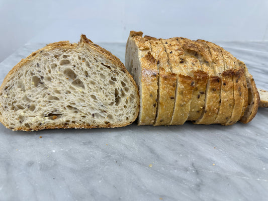 Multi cereal sourdough bread