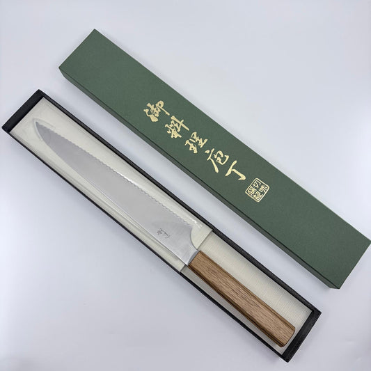 Japanese Bread Knife - Kei - Oak Handle