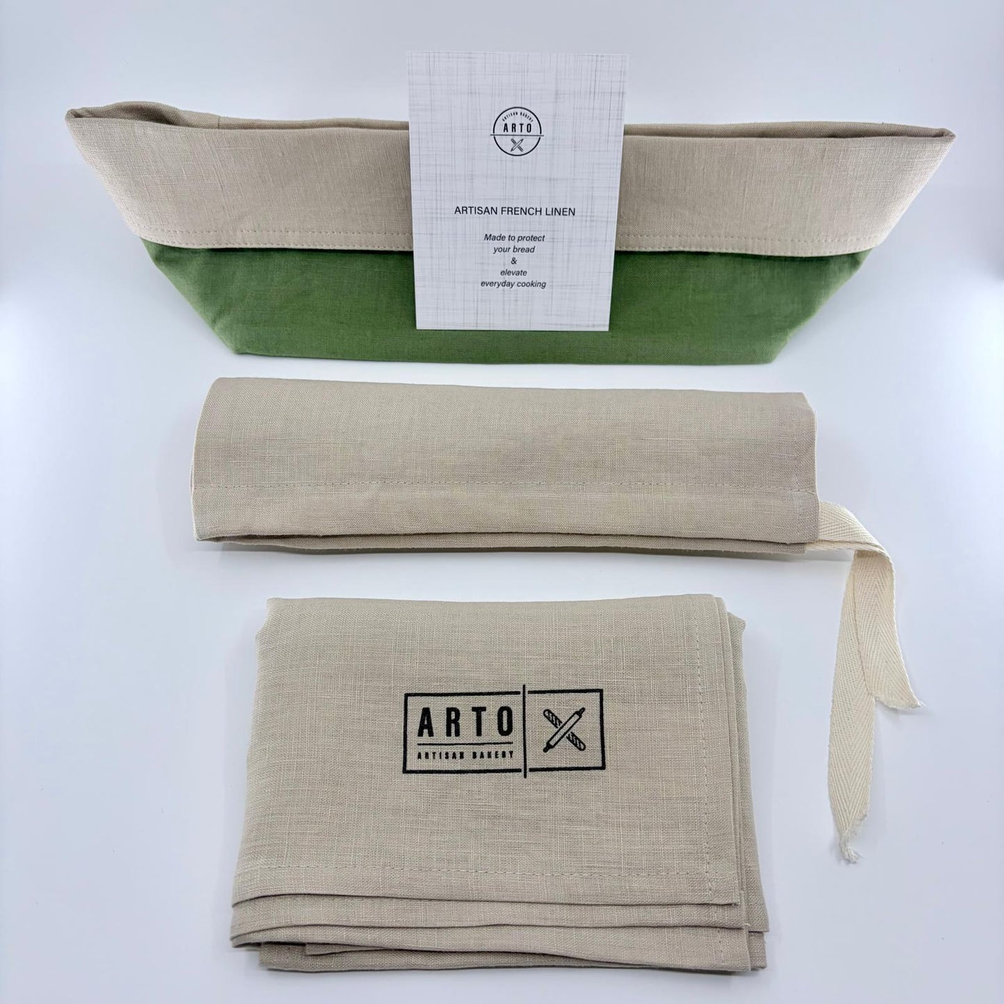 Bread Ritual Bundle — Bread Bag + Tea Towel + Bread Basket