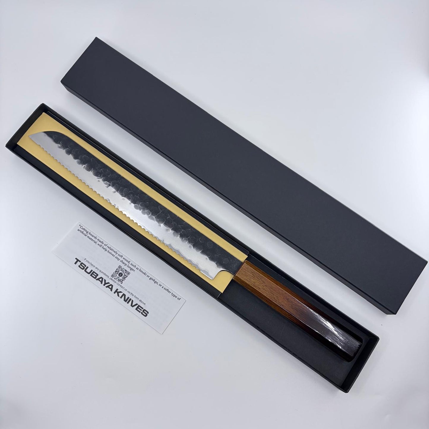 Tsubaya Stainless Bread Knife 250mm - Oak Handle