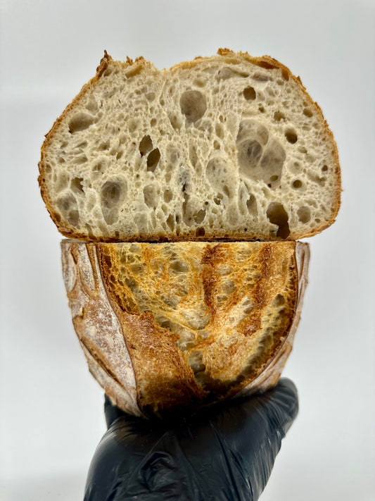 open crumb sourdough loaf